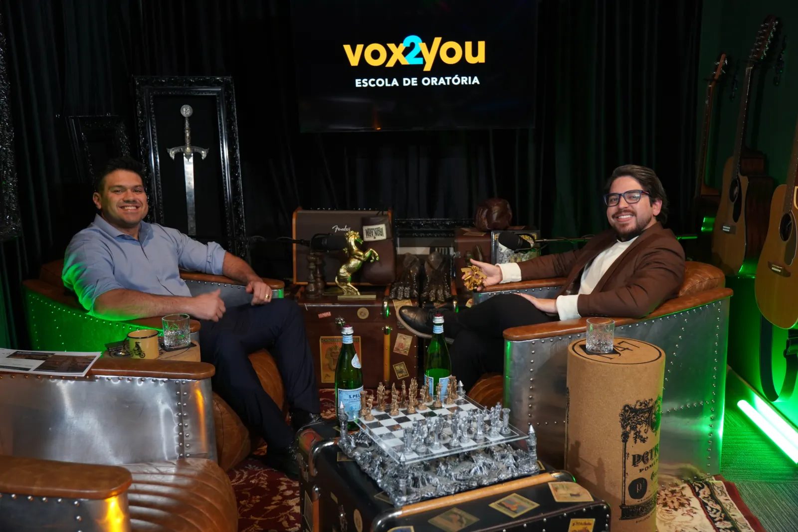 Gravação de podcast no estúdio da Vox2You